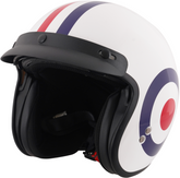 Stealth Open Face Motorcycle Helmet With Peak - Roundel